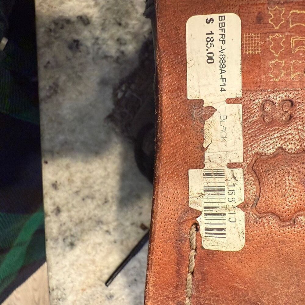 Free People 7.5-8/38 Vaughn Gray Leather Distressed Crochet Trim Combat Boots - Picture 7 of 10